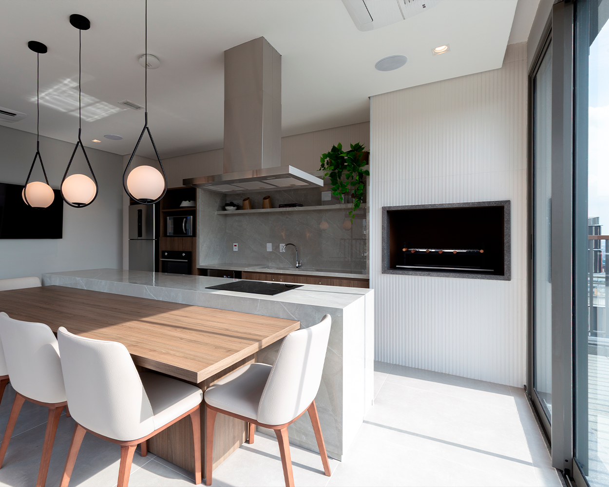 Coworking, salão de festas, salas de reunião e recepção 24h