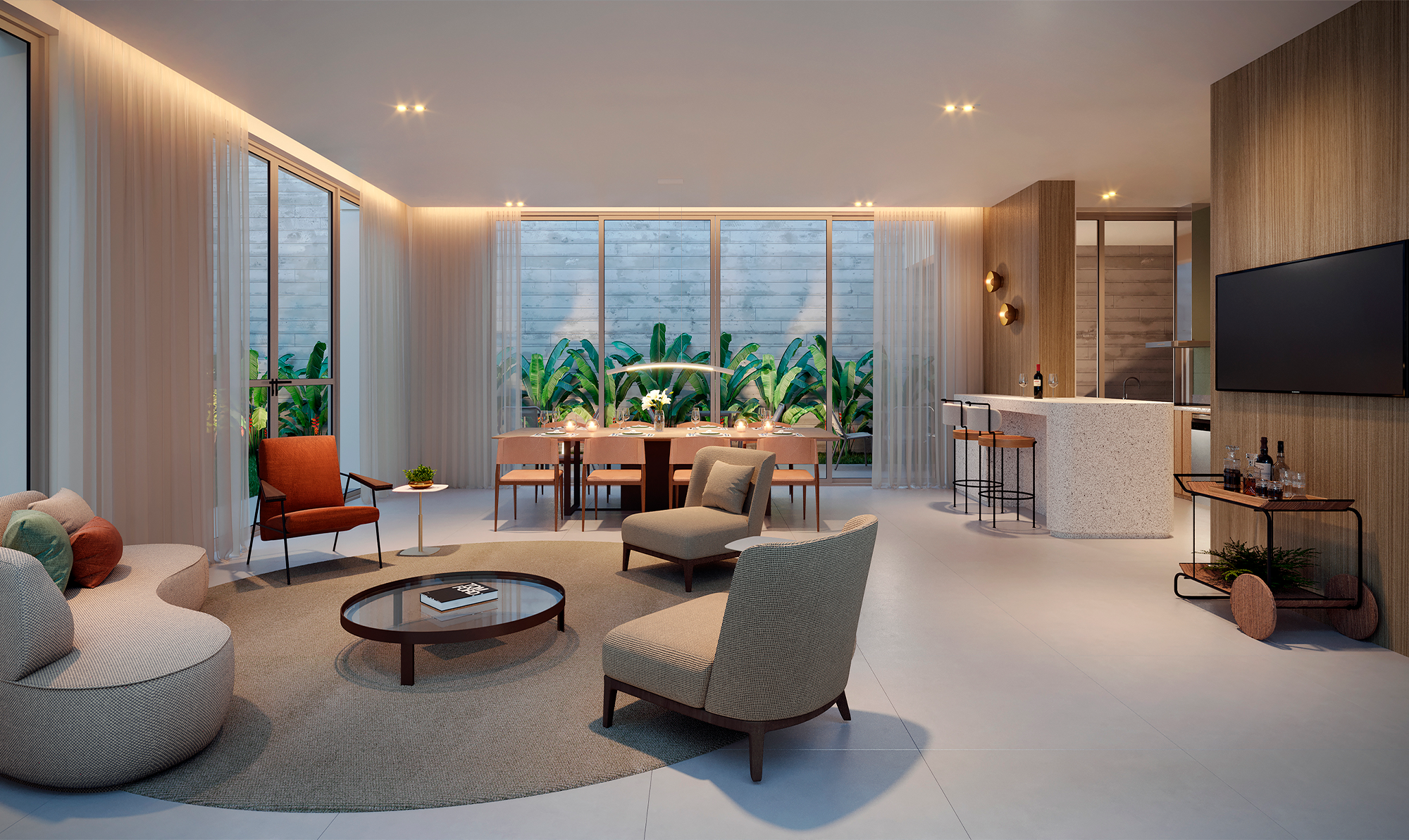 Salão de festas com churrasqueira